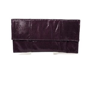 Shiny Purple Clutch w/ Gold Chain Plum Purse